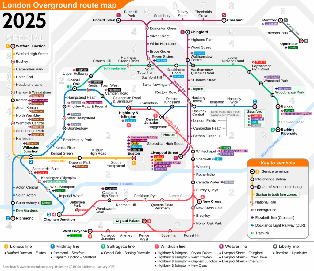 London overground map 2025